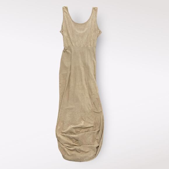 Freshine Ruched Scoop‎ Neck Maxi Dress Small Brown Boho Draped Festival USA - Picture 3 of 7